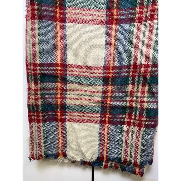 Plaid Blanket Scarf Cozy Chic Flannel Soft Wrap Fall Fringe Shawl Academia - Picture 8 of 11